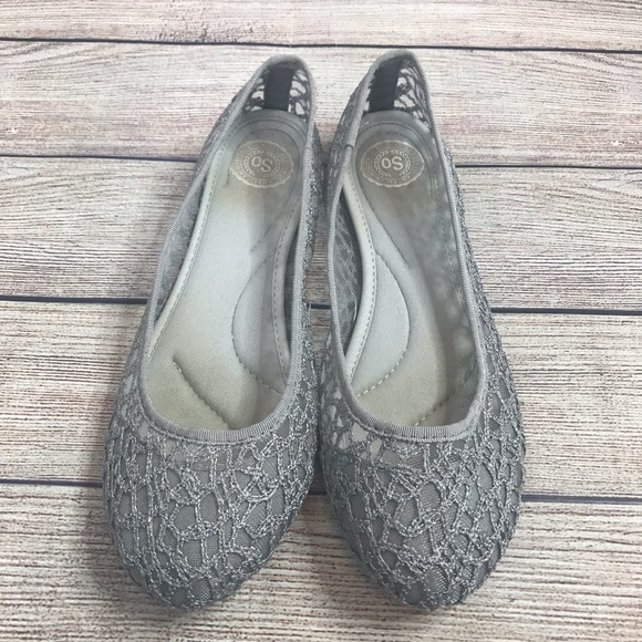 SO Gray Lace Slip On Flats